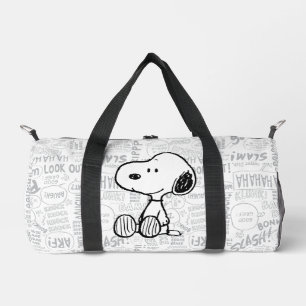 PEANUTS   Snoopie auf Schwarz-weißen Comicen Duffle Bag