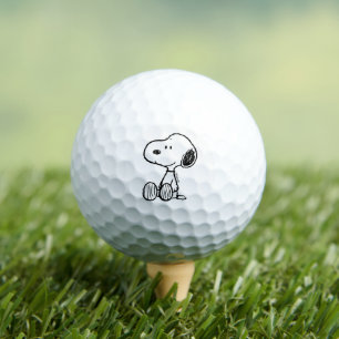 PEANUTS Snoopie auf Schwarz-weißen Comicen Golfball