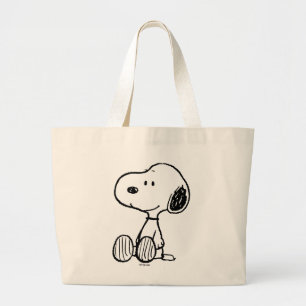 PEANUTS   Snoopie auf Schwarz-weißen Comicen Jumbo Stoffbeutel