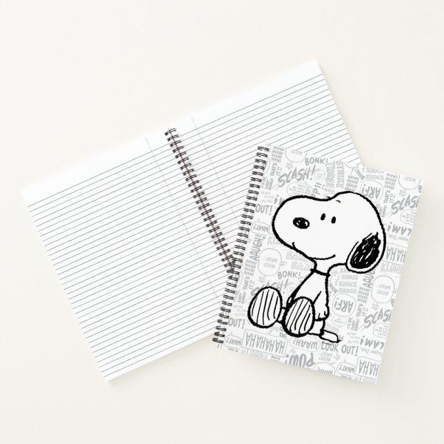 PEANUTS | Snoopie auf Schwarz-weißen Comicen Notizbuch (Innenseite)