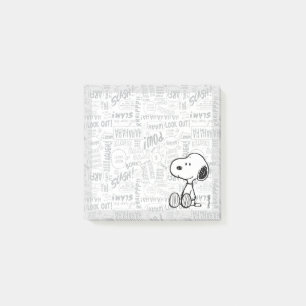 PEANUTS Snoopie auf Schwarz-weißen Comicen Post-it Klebezettel