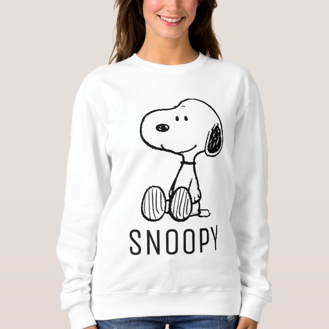PEANUTS | Snoopie auf Schwarz-weißen Comicen Sweatshirt (Vorderseite)
