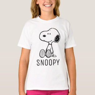 PEANUTS Snoopie auf Schwarz-weißen Comicen T-Shirt