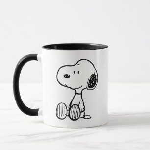 PEANUTS Snoopie auf Schwarz-weißen Comicen Tasse