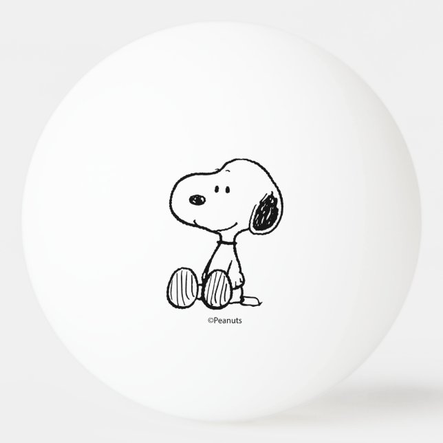 PEANUTS | Snoopie auf Schwarz-weißen Comicen Tischtennisball (Vorderseite)