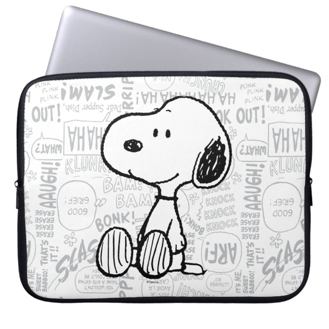 PEANUTS | Snoopie bei Schwarz-weißen Comicen 2 Laptopschutzhülle (Vorderseite)
