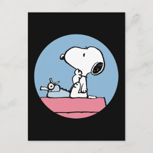 Peanuts Snoopy an der Schreibmaschine Postkarte