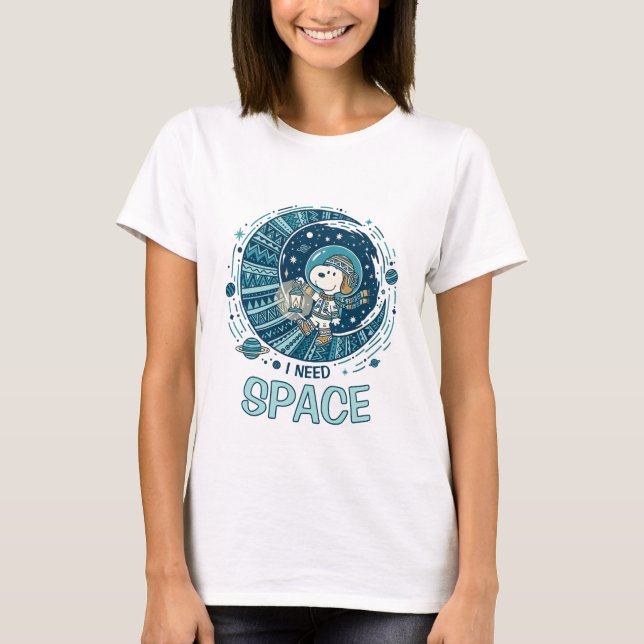 Peanuts | Snoopy Astronaut “I Need Space” T-Shirt (Vorderseite)