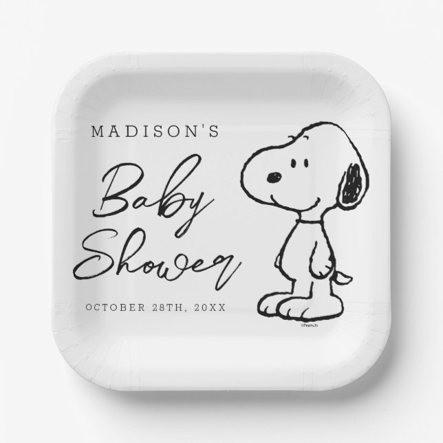 Peanuts Snoopy | Babydusche Pappteller (Vorderseite)