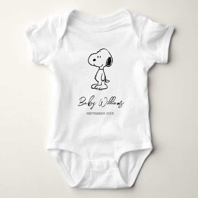 Peanuts Snoopy | Bald kommt das Baby Strampler (Vorderseite)