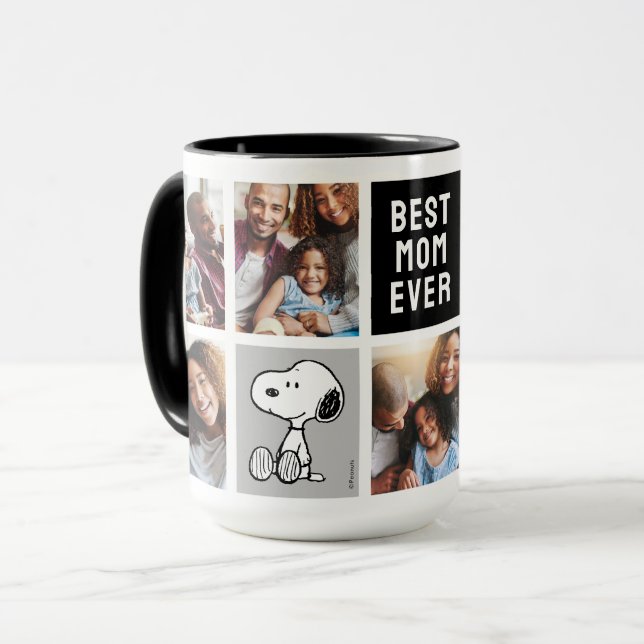 PEANUTS | Snoopy - Beste Mama FotoCollage Tasse (Vorderseite Links)