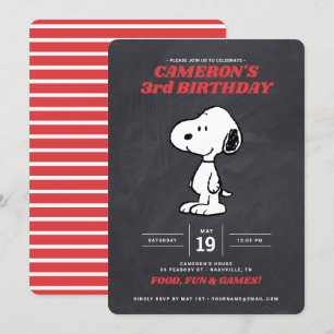 Peanuts Snoopy - Chalkboard Geburtstag Einladung