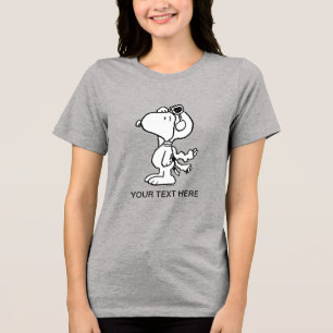 Peanuts Snoopy der fliegende Ass BW Tri-Blend Shirt