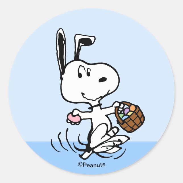 Peanuts | Snoopy der Oster-Beagle Runder Aufkleber (Vorderseite)