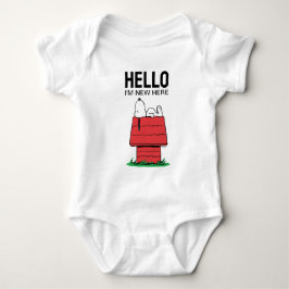 Peanuts Snoopy Dog House | Hallo |'m New Here Baby Strampler