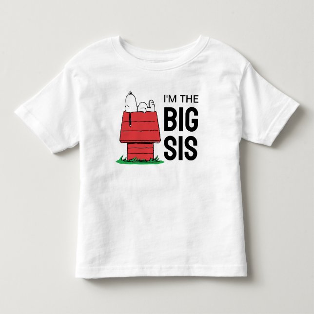 Peanuts Snoopy Dog House | Ich bin die große Schwe Kleinkind T-shirt (Vorderseite)
