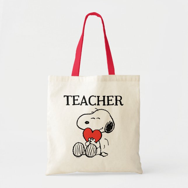 Peanuts | Snoopy Heart Hug Teacher Tragetasche (Vorne)