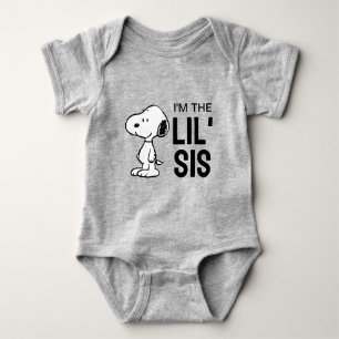 Peanuts Snoopy Ich bin die kleine Schwester Baby Strampler