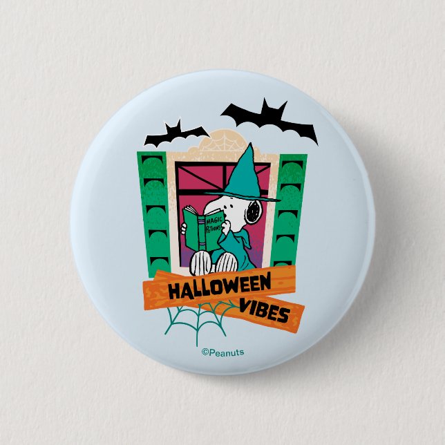Peanuts Snoopy Magische Tränke Halloween Button (Vorderseite)