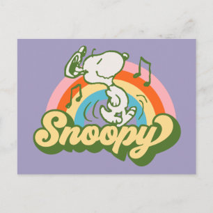 Peanuts Snoopy Musik Regenbogen Postkarte