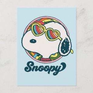 Peanuts Snoopy Regenbogen-Herz-Sonnenbrille Postkarte