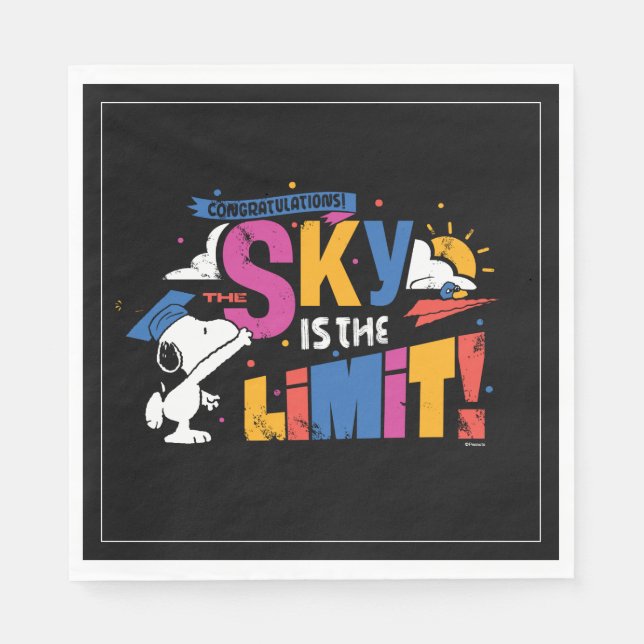 Peanuts Snoopy Sky Is The Limit Abschlussfeier Serviette (Vorderseite)