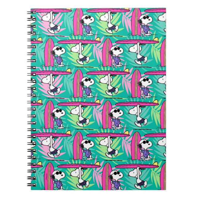 Peanuts | Snoopy Teal Surf Pattern Notizblock (Vorderseite)