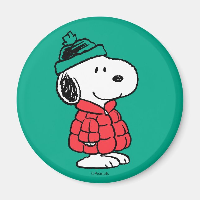 Peanuts | Snoopy Winter Coat & Hat Magnet (Vorne)