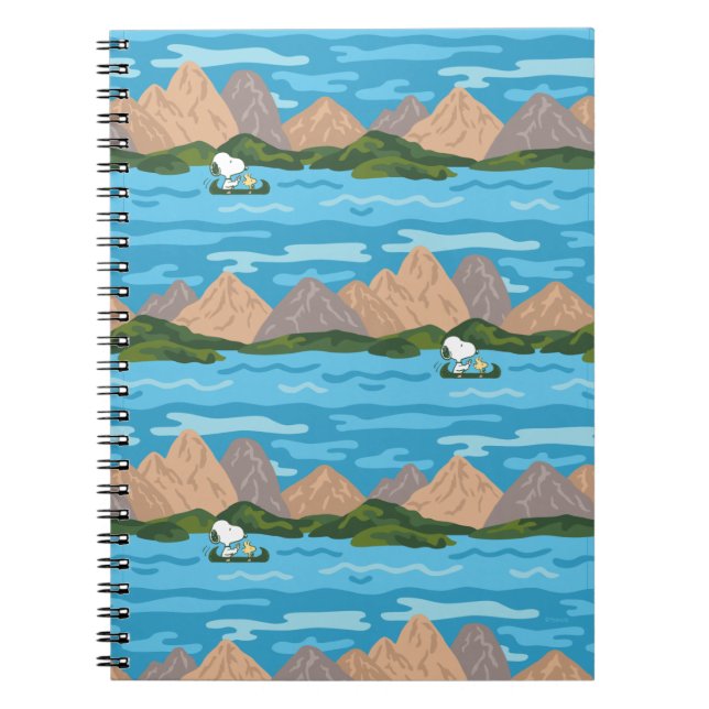 Peanuts | Snoopy & Woodstock Canoe Ride Pattern Notizblock (Vorderseite)