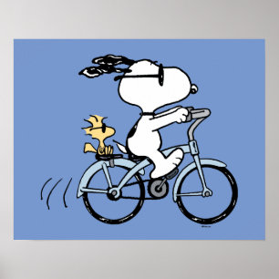 Peanuts   Snoopy & Woodstock Fahrrad Poster
