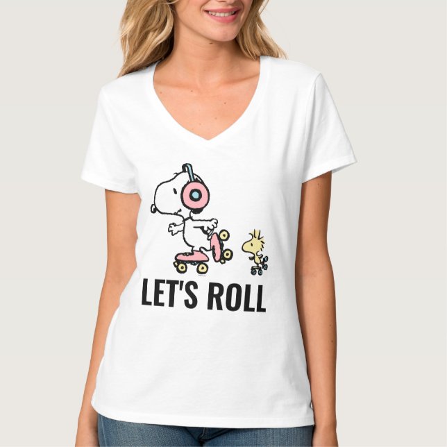 PEANUTS | Snoopy & Woodstock | Lasst uns fortfahre T-Shirt (Vorderseite)