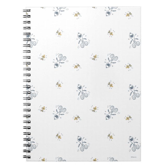 Peanuts | Snoopy & Woodstock Laughing Pattern Notizblock (Vorderseite)