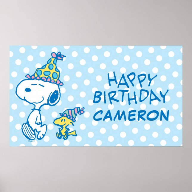 PEANUTS | Snoopy & Woodstock Party Polka Dots Poster (Vorne)