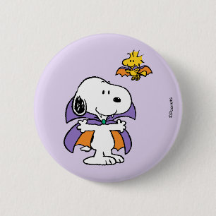 Peanuts Snoopy Woodstock Vampir Halloween Button