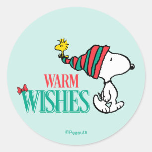Peanuts Snoopy & Woodstock Warme Wünsche Runder Aufkleber