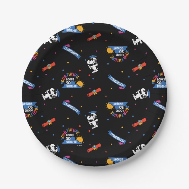 Peanuts Snoopy Your Future Looks Bright Graduation Pappteller (Vorderseite)