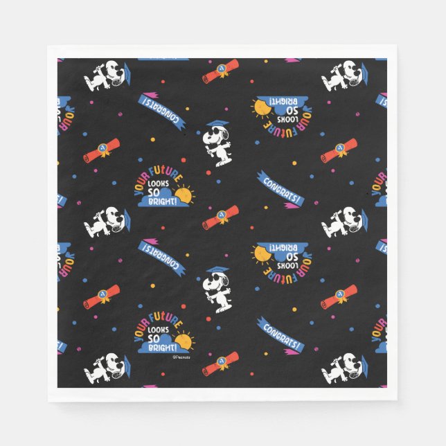 Peanuts Snoopy Your Future Looks Bright Graduation Serviette (Vorderseite)