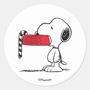 Peanuts Snoopy-Zuckerstange-Schale Runder Aufkleber