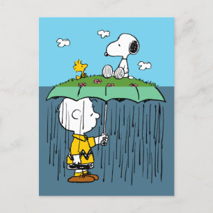 Peanuts Sonnentag Regentag Halb und Halb Postkarte