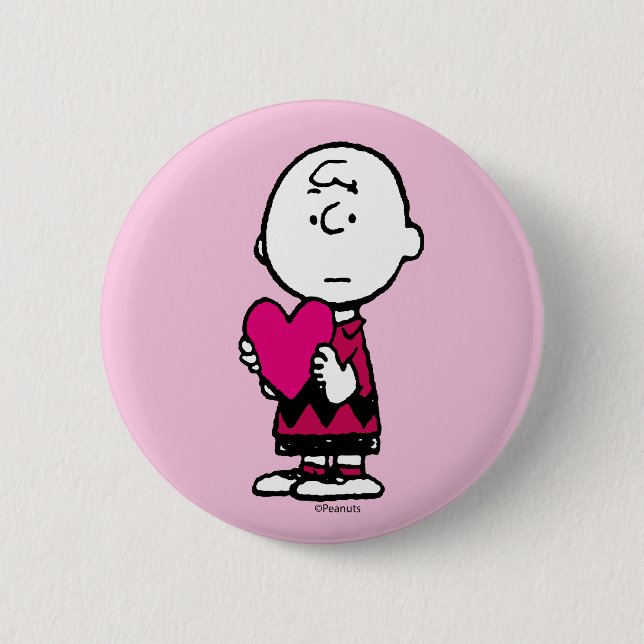 Peanuts | Valentine's Day | Heart Charlie Brown Button (Vorderseite)