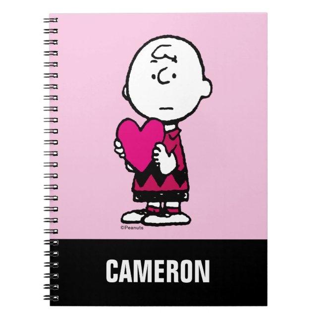Peanuts | Valentine's Day | Heart Charlie Brown Notizblock (Vorderseite)