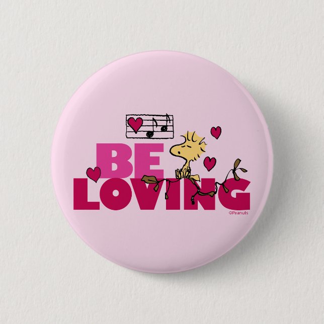 Peanuts | Valentine's Day | Woodstock Be Loving Button (Vorderseite)
