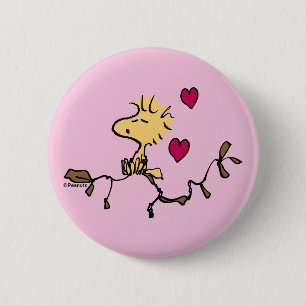 Peanuts Valentine's Day Woodstock Whistle Button