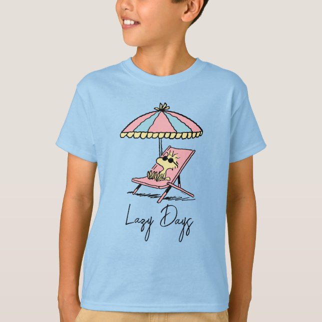 PEANUTS | Waldbestand Entspannen am Strand T-Shirt (Vorderseite)