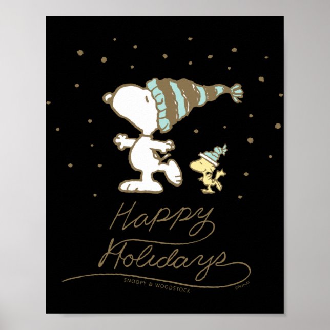 Peanuts Winter Skating T Shirt  Poster (Vorne)