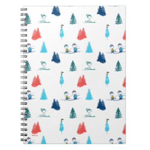 Peanuts   Winter Skiing the Slopes Pattern Notizblock