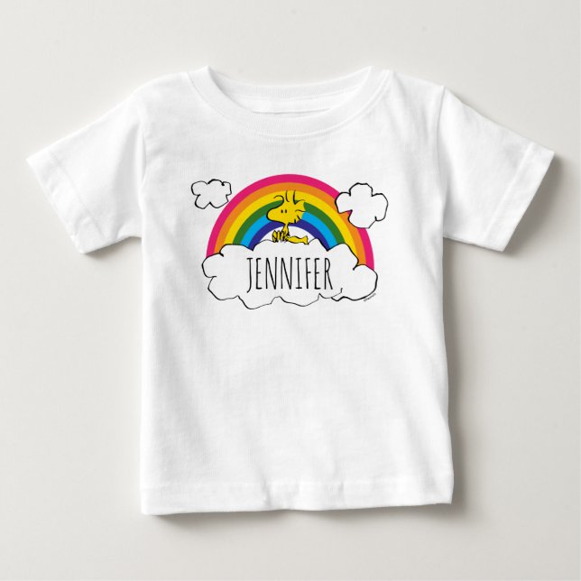 PEANUTS | Woodstock's Rainbow Polka Dots Baby T-shirt (Vorderseite)