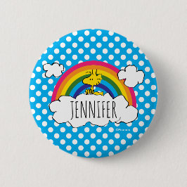 PEANUTS | Woodstock's Rainbow Polka Dots Button