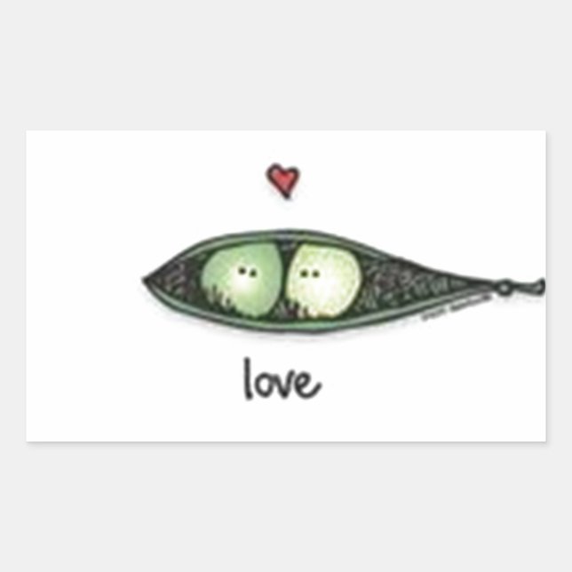 Peapod-Liebe Rechteckiger Aufkleber (Vorderseite)