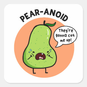 Pear-anoid-Fruchtpear-Aufkleber Quadratischer Aufkleber